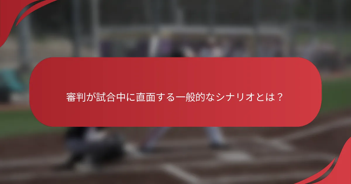 審判が試合中に直面する一般的なシナリオとは?