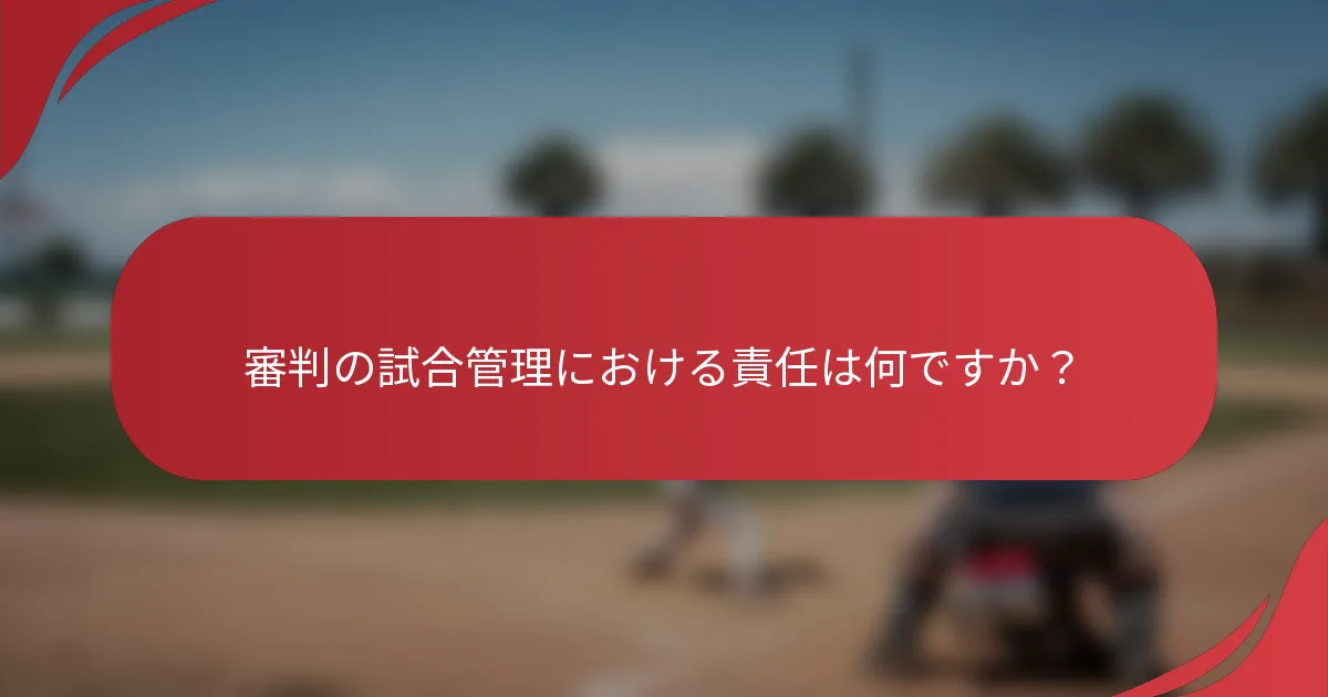 審判の試合管理における責任は何ですか?