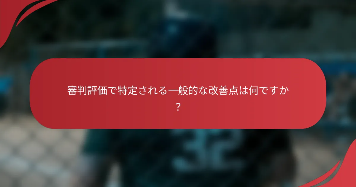 審判評価で特定される一般的な改善点は何ですか？