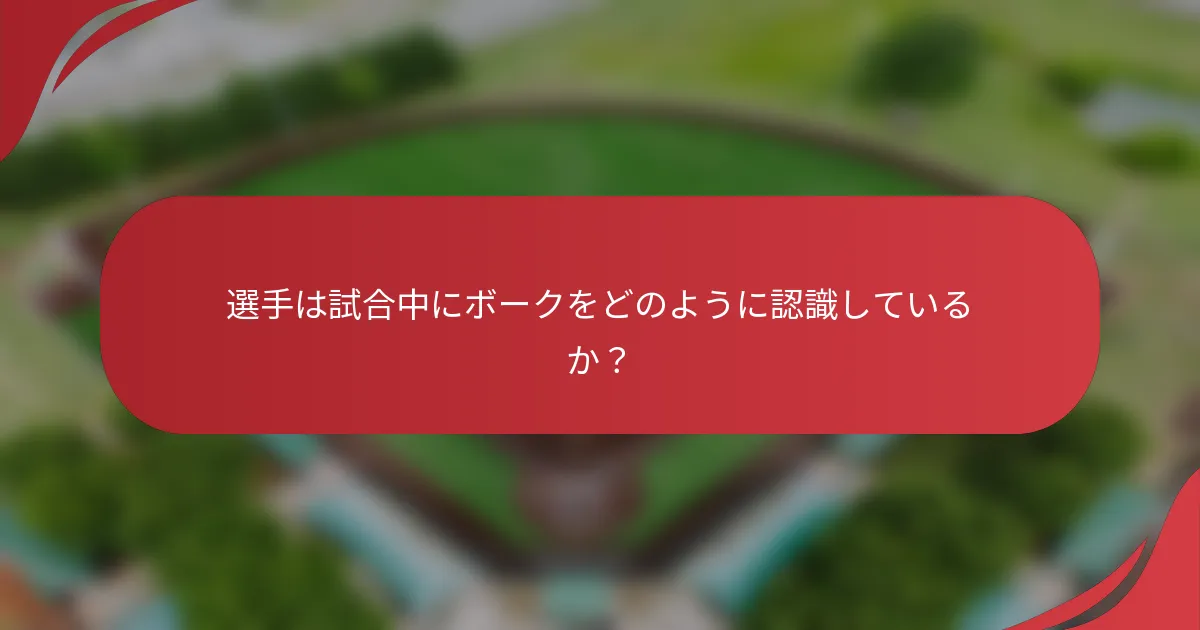 選手は試合中にボークをどのように認識しているか？